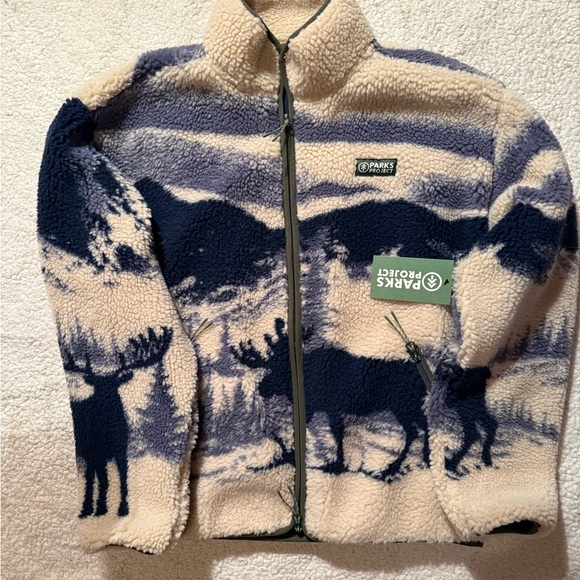Parks Project Jackets & Blazers - Parks Project Fleece Moose Print